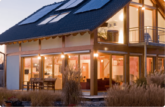 house with solar panels